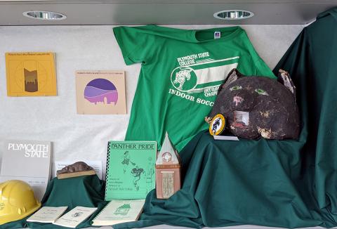 Plymouth State in 150 Objects exhibition display case close-ups