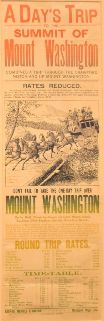 Day Trip to Mount Washington Excursion broadsides