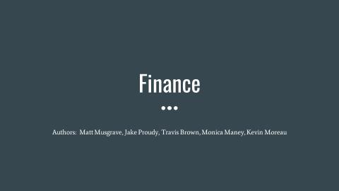 Finance student capstone project deck page