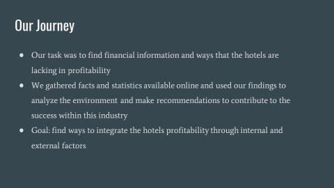 Finance student capstone project deck page