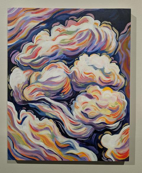 California Wildfire Smoke II, acrylic on wood panel, 2021