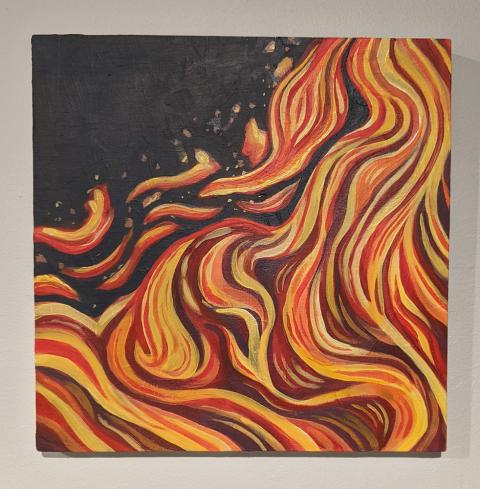 California Wildfire Smoke VI, acrylic on wood panel, 2021