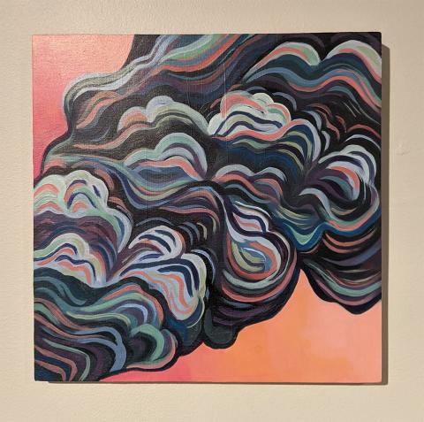 California Wildfire Smoke IV, acrylic on wood panel, 2021