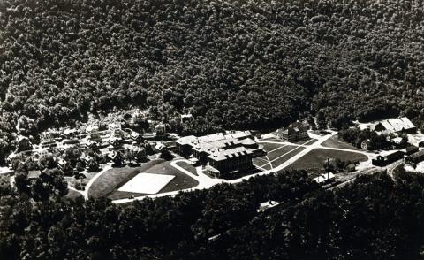 Aerial view of the Profile House before it was destroyed by fire.