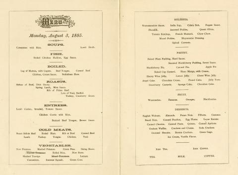 Sinclair House menu
