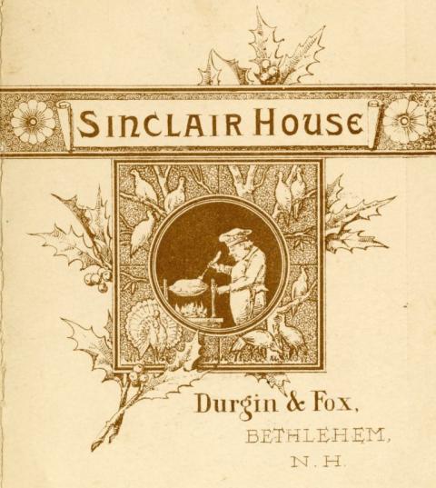 Sinclair House menu cover