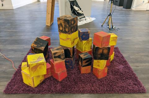 Johnny's Play Blocks, Plywood, Screenprinted Acrylic, 2020