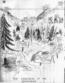 Cartoon about Conflict between backcountry users and management organizations