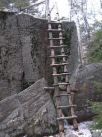 Wood ladder on Goodrich Rock