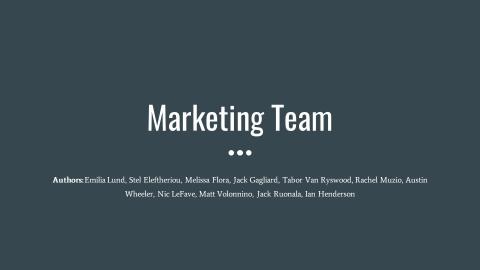 Marketing student capstone project deck slide