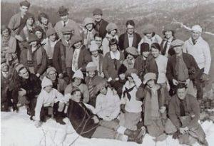 Large club group photo on the peak of Mount Hancock