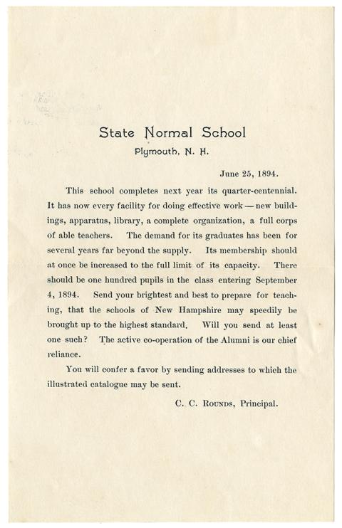Plymouth State in 150 Objects 1890 object detail
