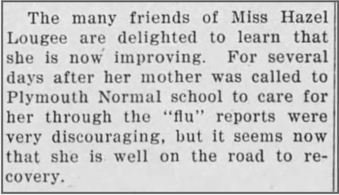 Plymouth State in 150 Objects exhibition 1910s student flu update
