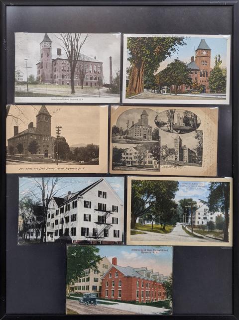 Plymouth State in 150 Objects exhibition 1910s scrapbook buildings collage