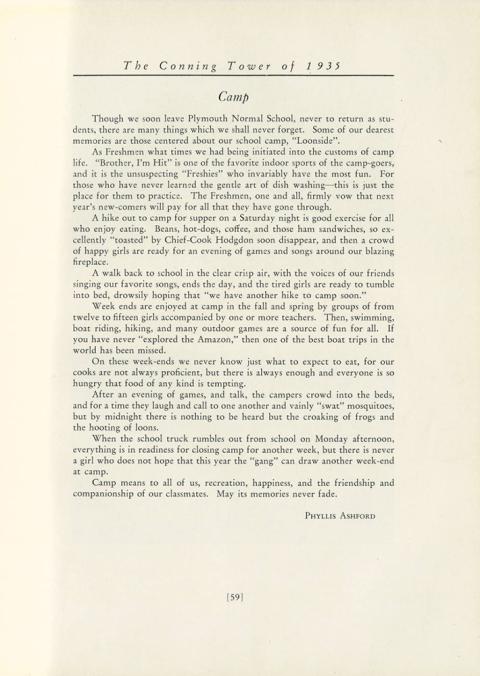 Plymouth State in 150 Objects exhibition Conning Tower Camp text