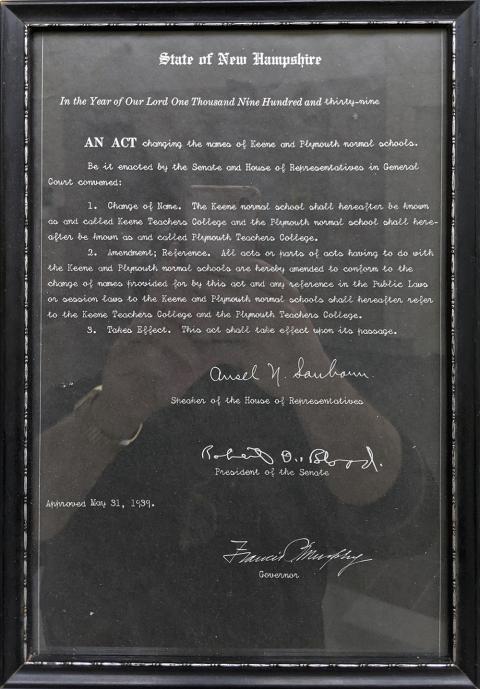 Plymouth State in 150 Objects exhibition Name change announcement