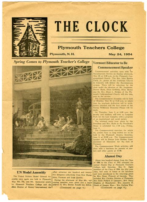 Plymouth State in 150 Objects 1950s The Clock periodical