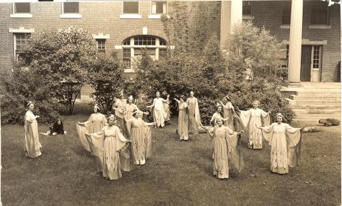 Plymouth State in 150 Objects 1950s Shakespeare performance on Mary Lyon Lawn