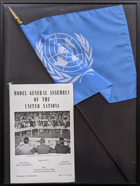 Plymouth State in 150 Objects 1950s  Model UN flag