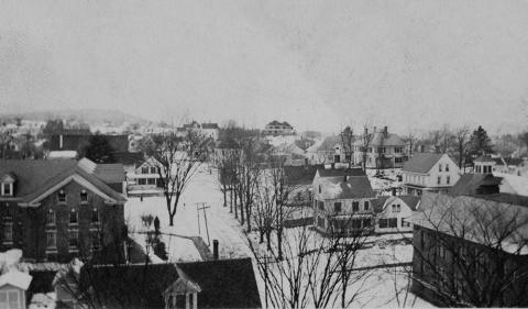 Plymouth State in 150 Objects 1950s campus aerial view