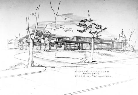 Plymouth State in 150 Objects 1950s Silver Center drawing