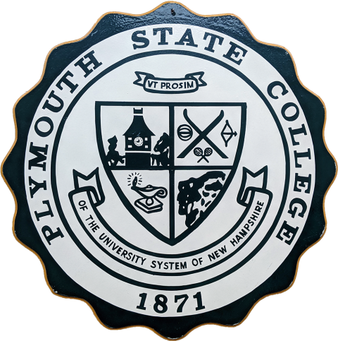 Plymouth State in 150 exhibition 1960s PSC seal