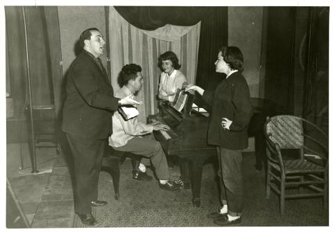 Plymouth State in 150 exhibition 1960s Rio White with music students