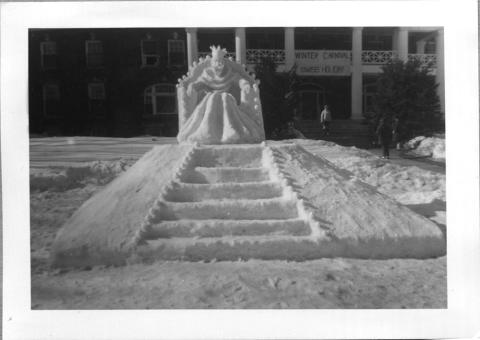 Plymouth State in 150 exhibition 1960s winter carnival snow sculpture
