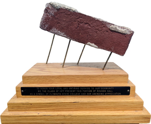 Plymouth State in 150 exhibition 1970s brick award