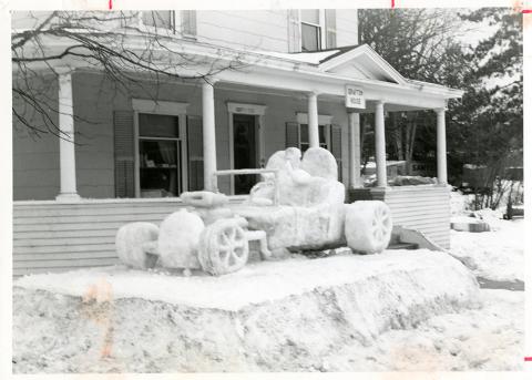 Plymouth State in 150 exhibition 1970s winter carnival snow sculpture