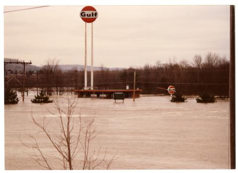 Plymouth State in 150 Objects exhibition 1980s Pemigewasset flood