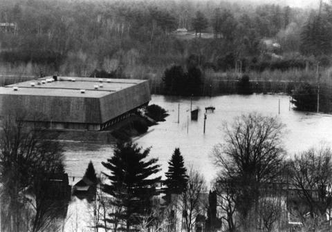 Plymouth State in 150 Objects exhibition 1980s Pemigewasset flood