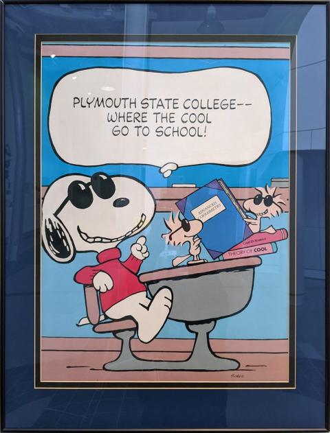 Plymouth State in 150 Objects exhibition 1980s snoopy poster