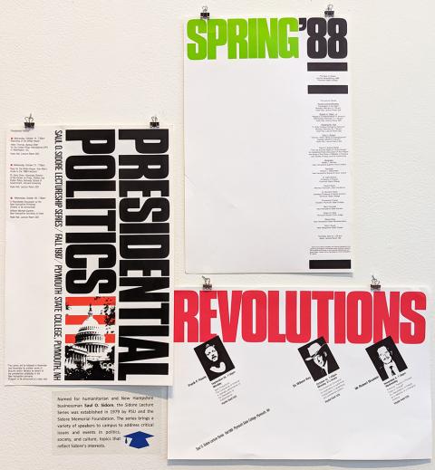 Plymouth State in 150 Objects exhibition 1980s Sidore lecture series