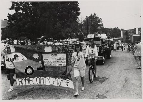 Plymouth State in 150 Objects exhibition homecoming parade