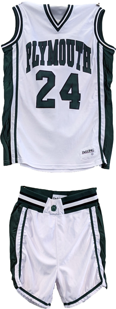 Plymouth State in 150 Objects exhibition 2000s basketball uniform
