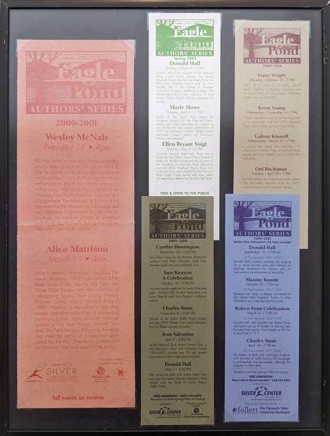 Plymouth State in 150 Objects exhibition 2000s Eagle publications collage