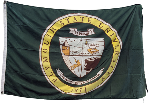 Plymouth State in 150 Objects exhibition 2000s PSU banner