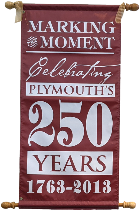 Plymouth State in 150 Objects exhibition 2010s 250 years celebration banner