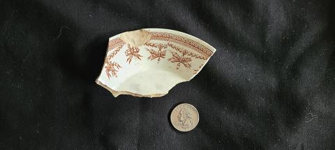 Plymouth State in 150 Objects exhibition 2010s Holmes house dig found pottery shard