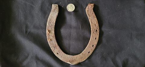 Plymouth State in 150 Objects exhibition 2010s Holmes house dig found horseshoe