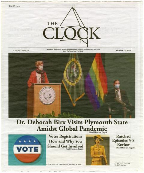 2000 The Clock paper front page with Dr. Birx visit