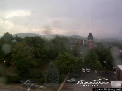 lightening striking the campus tower
