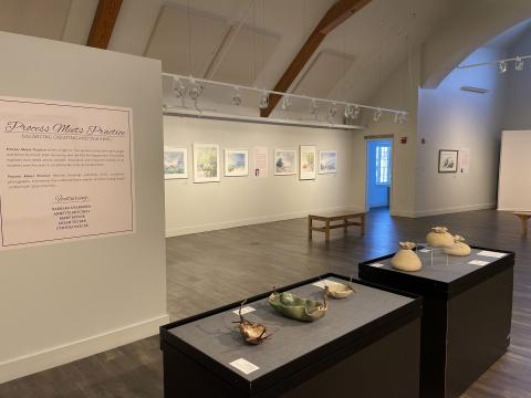 Exhibition installation view of Process Meets Practice: Balancing Creating and Teaching