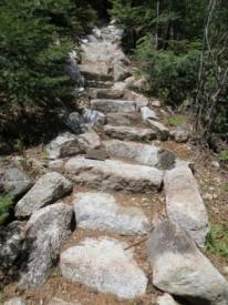 Rock staircase along the Wonalancet Blueberry Ledge Trail on Mount Whiteface