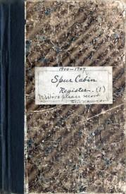 A register was signed by guests in the early years of the Spur Cabin