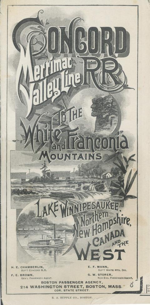 1889 Schedule for the Concord Railroad Plymouth Historical Society