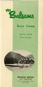 The Balsams BOys camp flyer