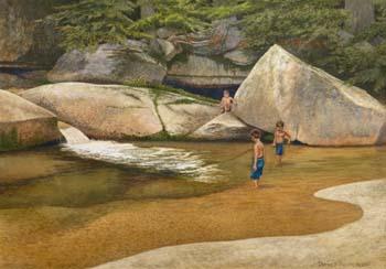 Peter Ferber. “Diana’s Bath.” 2011. Watercolor on Paper. Courtesy of Michael Mooney and Robert Cram.