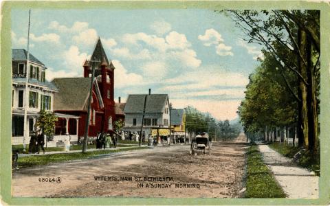 A postcard of Main Street, Bethlehem, New Hampshire.